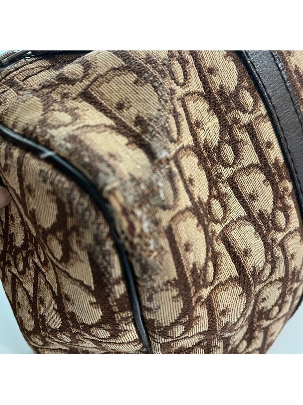 CHRISTIAN DIOR VINTAGE BROWN MONOGRAM TROTTER HANDBAG - Picture 5 of 16